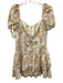Bardot Size 8/M White & yellow Polyester Blend Floral Eyelet Short Sleeve Dress White & yellow / 8/M