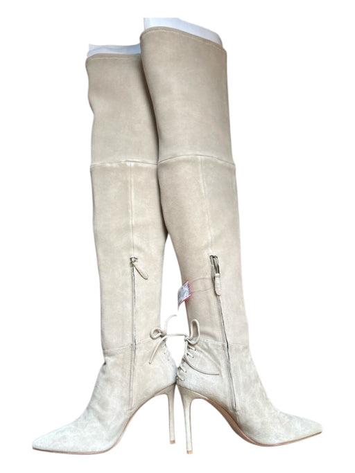 Pour la Victoire Shoe Size 8M Light Gray Suede Stiletto Thigh High Boots Light Gray / 8M