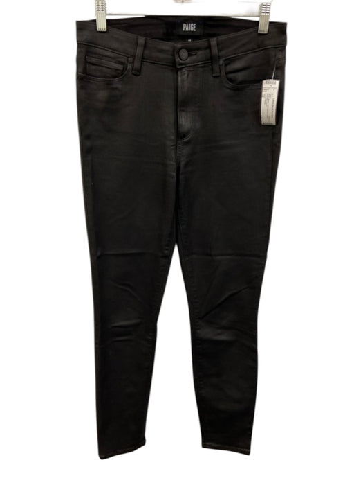 Paige Size 28 Black Rayon Faux Leather Skinny Jeans Black / 28