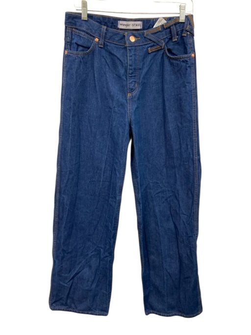 Staud Size 27 Blue Cotton Denim Mid Rise baggy Straight Leg Jeans Blue / 27