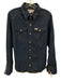 Staud Size S Blue Wash Cotton Distressed Hem Western Long Sleeve Button Down Top Blue Wash / S