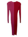 Staud Size M Red & Pink Viscose Blend Ribbed Knit Colorblock Button Down Dress Red & Pink / M