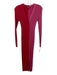 Staud Size M Red & Pink Viscose Blend Ribbed Knit Colorblock Button Down Dress Red & Pink / M