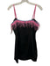 Guizio Size M Black, Pink, Blue Polyester Beaded Fringe Trim Mini Dress Black, Pink, Blue / M