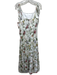 Alice + Olivia Size 6 White & Multi Cotton Floral Sleeveless Tie Shoulders Dress White & Multi / 6