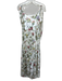 Alice + Olivia Size 6 White & Multi Cotton Floral Sleeveless Tie Shoulders Dress White & Multi / 6