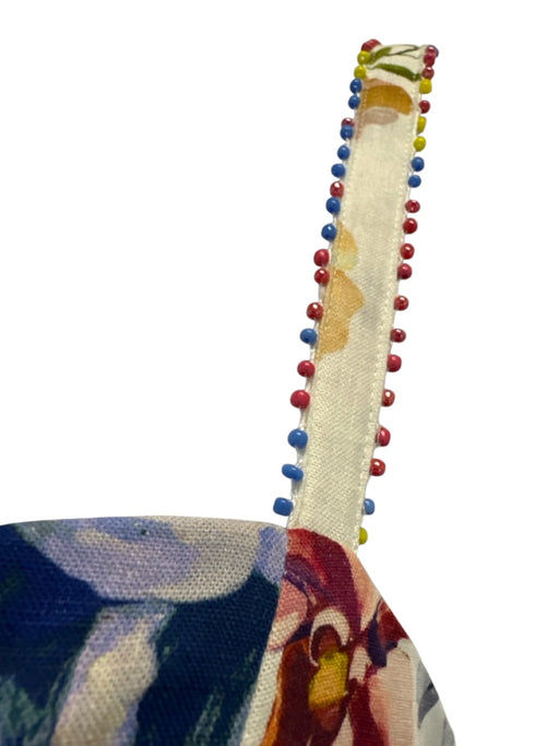 Farm Rio Size M Purple, Blue, Multi Linen & Viscose Spaghetti Strap Midi Dress Purple, Blue, Multi / M