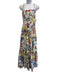 Farm Rio Size M Purple, Blue, Multi Linen & Viscose Spaghetti Strap Midi Dress Purple, Blue, Multi / M