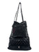 Chanel Black Patent Leather Crochet Silver Hardware Tote Chain Bag Black / Medium