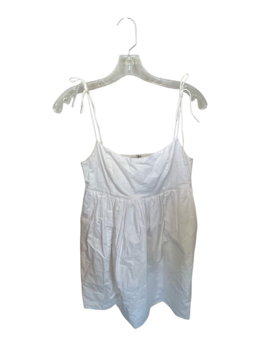 LPA Size S White Polyester Blend Babydoll Spaghetti Strap Tie Strap Mini Dress White / S
