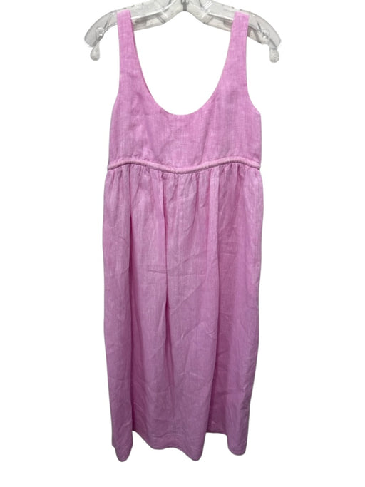 Pomander Place Size XS Pink Linen Drawstring Rope Maxi Dress Pink / XS