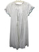 Lake Size S White & Blue Cotton Contrast Trim Smocked Neckline Maxi Dress White & Blue / S