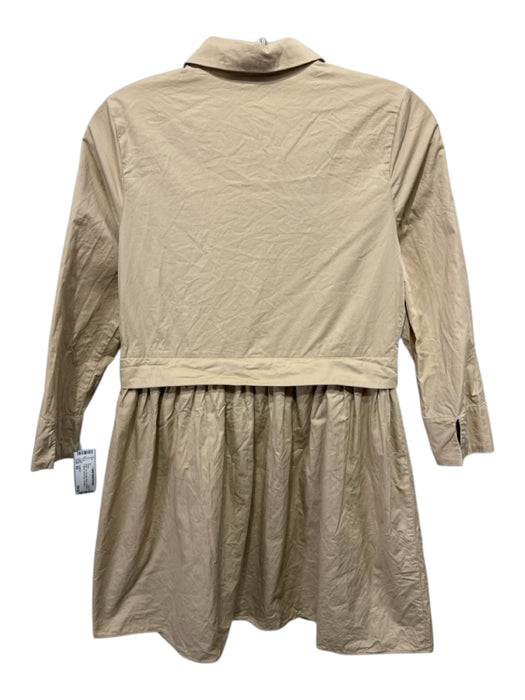 Luminary Size XS Khaki Tan Polyester Blend Half Button Collared Above Knee Dress Khaki Tan / XS