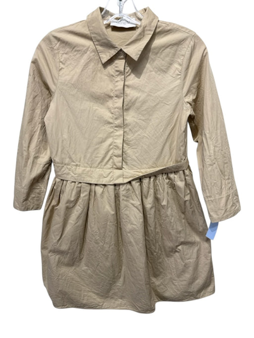 Luminary Size XS Khaki Tan Polyester Blend Half Button Collared Above Knee Dress Khaki Tan / XS