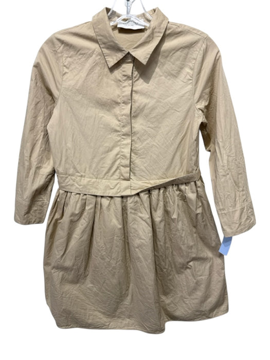 Luminary Size XS Khaki Tan Polyester Blend Half Button Collared Above Knee Dress Khaki Tan / XS
