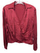 Jonathan Simkhai Size XS Red Cupro Satin Surplice Long Sleeve Twist Front Top Red / XS