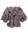 Rhode Size 2 Purple, Orange, White Cotton Blend Block Printed Abstract Top Purple, Orange, White / 2