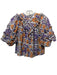 Rhode Size 2 Purple, Orange, White Cotton Blend Block Printed Abstract Top Purple, Orange, White / 2