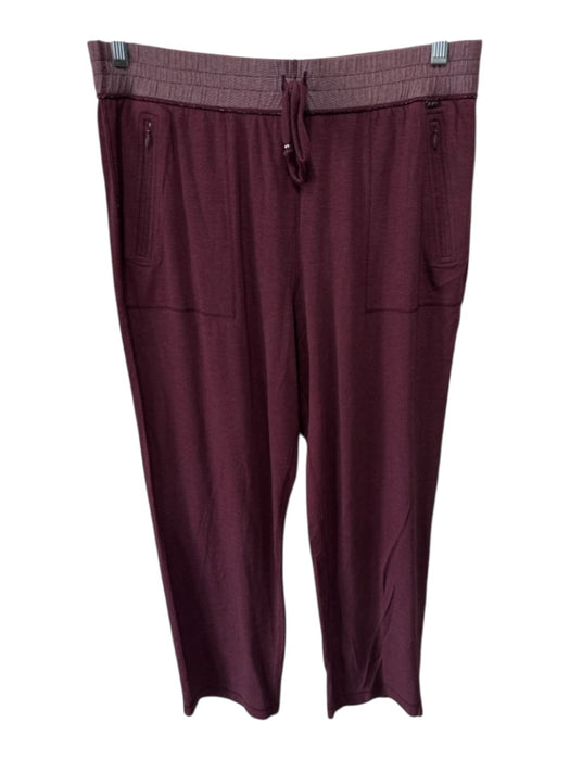 St. John Sport Size L/M Burgundy Red Viscose & Lyocell Jogger Pant Set Burgundy Red / L/M