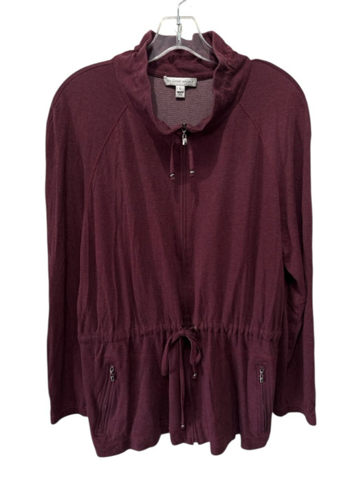 St. John Sport Size L/M Burgundy Red Viscose & Lyocell Jogger Pant Set Burgundy Red / L/M
