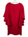 Lauren Ralph Lauren Black Size 14 Red Polyester Flare Sleeve V Neck Dress Red / 14