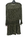 Shoshanna Size 4 Green & Taupe Silk Chiffon Overlay Pasley Smocked Waist Dress Green & Taupe / 4