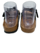 Birkenstock Shoe Size 38 Gunmetal Leather Upper Metallic Two Straps Mule Sandals Gunmetal / 38