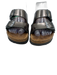 Birkenstock Shoe Size 38 Gunmetal Leather Upper Metallic Two Straps Mule Sandals Gunmetal / 38
