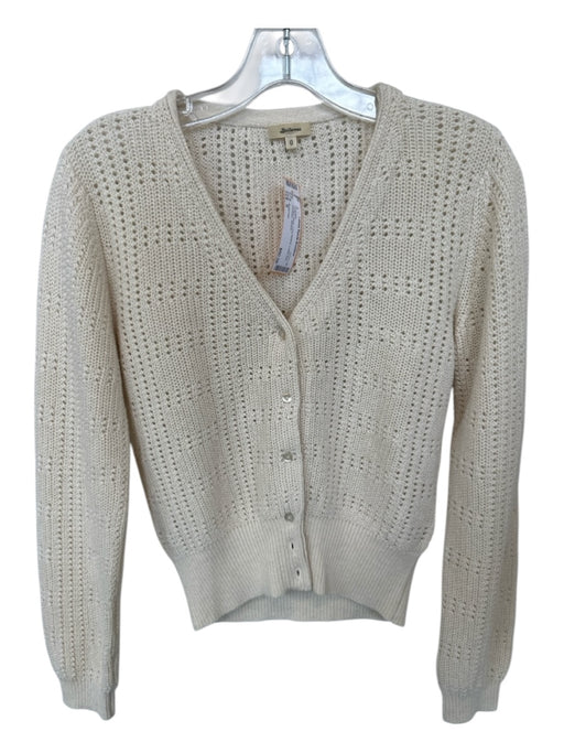 Bellerose Size 0 Cream Wool Long Sleeve Loose Knit Cardigan Sweater Cream / 0