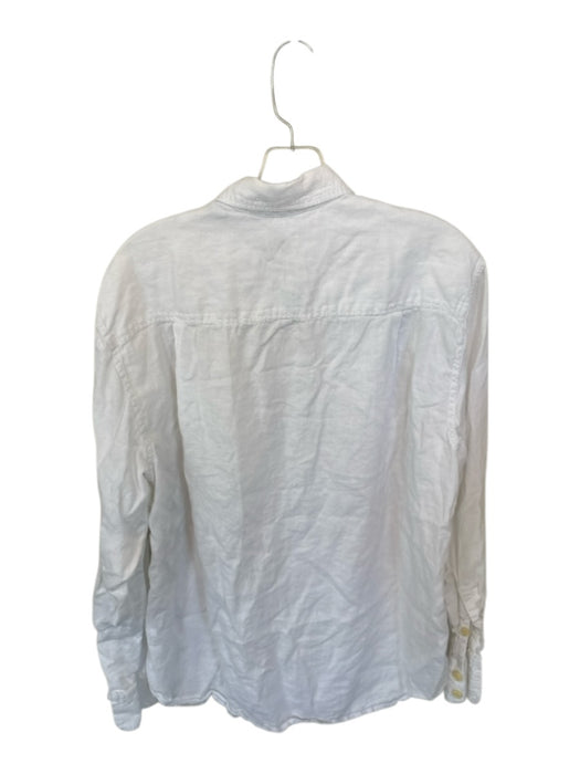 Tommy Bahama Size S White Linen Button Down Collar Long Sleeve Top White / S