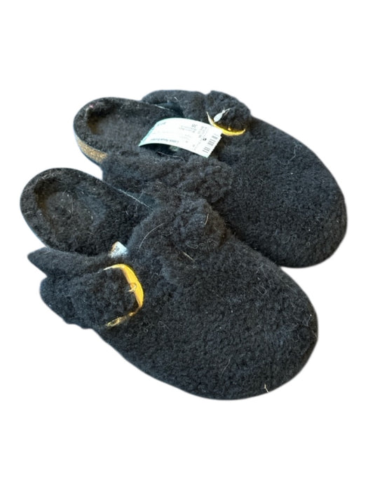 Birkenstock Shoe Size 38 Black Fuzzy Front Buckle Clog Slippers Black / 38