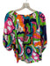 Trina Turk Size Est xl Multi Color Cotton Neck Application Floral Shirt Multi Color / Est xl