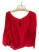 Trina By Trina Turk Size XL Red Cotton & Rayon Lace Cut Out boat neck Top Red / XL