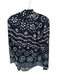 Hunter Bell Size XL Black & White Silk Button Neck Flower & Abstract Top Black & White / XL