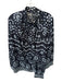 Hunter Bell Size XL Black & White Silk Button Neck Flower & Abstract Top Black & White / XL