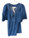 Pomander Place Size XXL Blue Cotton V Neck Mini Dress Blue / XXL