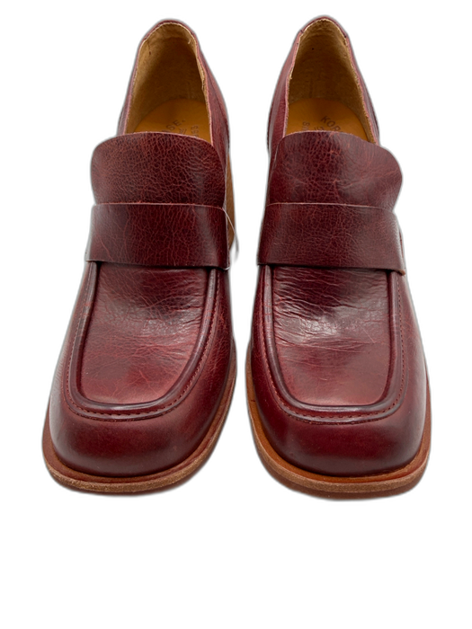 Kork-Ease Shoe Size 9.5 Reddish Brown Leather Upper Square Toe Loafers Reddish Brown / 9.5