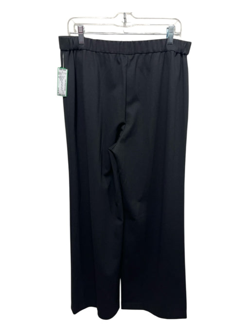 Theory Size 12 Black Nylon Blend High Rise Textured Elastic Waist Wide Leg Pants Black / 12
