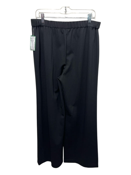Theory Size 12 Black Nylon Blend High Rise Textured Elastic Waist Wide Leg Pants Black / 12