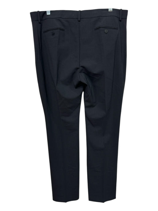 Theory Size 14 Black Wool Blend High Rise Solid Front Pleat Slim Ankle Pants Black / 14