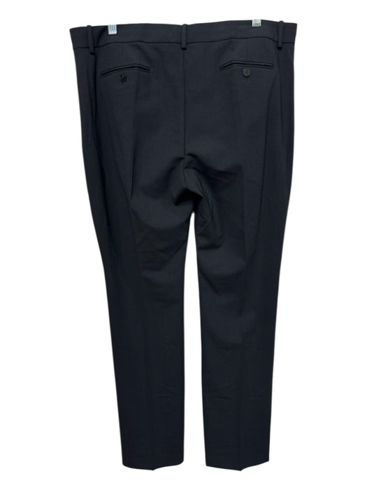 Theory Size 14 Black Wool Blend High Rise Solid Front Pleat Slim Ankle Pants Black / 14