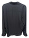 Theory Size L Black Silk Long Sleeve Solid Plunge Neck Top Black / L