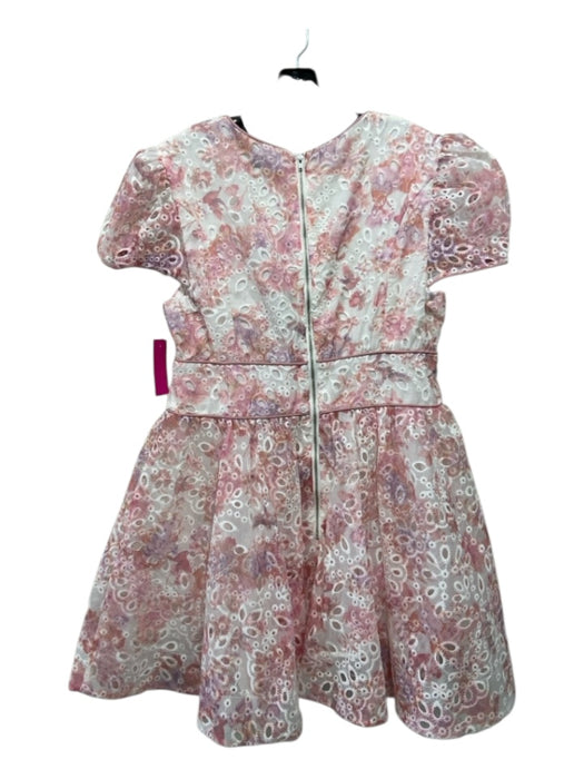 Bardot Size XXL White, Pink, Orange Polyester Cap Sleeve Floral Eyelet Dress White, Pink, Orange / XXL