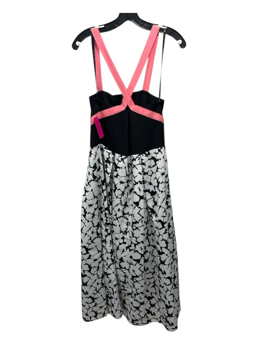 Shoshanna Midnight Size 12 Black, White, Pink Colorblock Abstract Floral Dress Black, White, Pink / 12