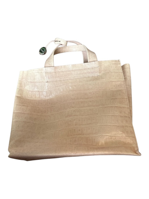 Furla Blush Leather Croc Embossed Top Handle Bag Blush / M