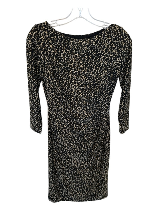 Lauren Ralph Lauren Size 2 Tan & black Polyester Blend Long Sleeve Dress Tan & black / 2