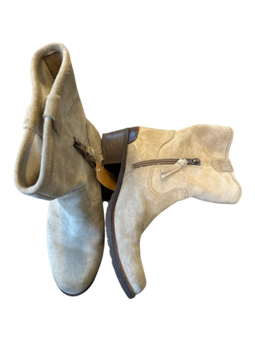 Ugg Shoe Size 6.5 Taupe Suede Side Zip Block Heel Booties Taupe / 6.5