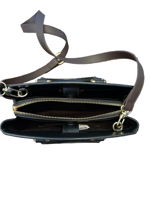 Coach Brown Leather Top Handles Logo Crossbody Strap Bag