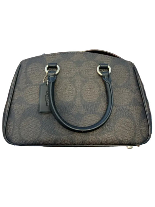 Coach Brown Leather Top Handles Logo Crossbody Strap Bag