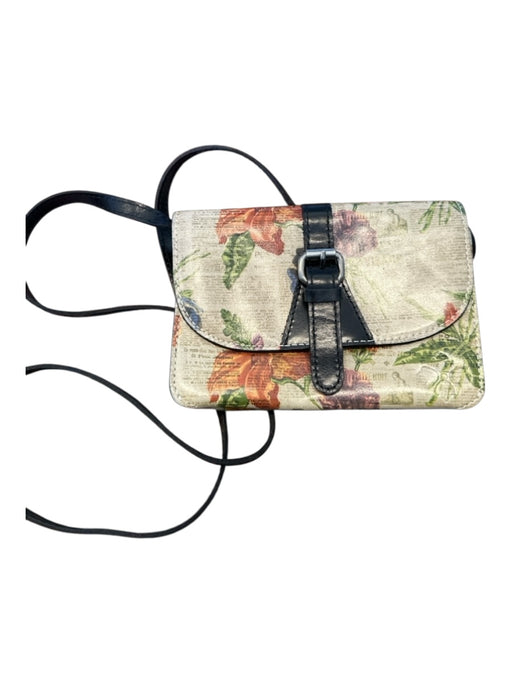 Patricia Nash Tan & Orange Leather Front Flap Flowers Crossbody Bag Tan & Orange / S